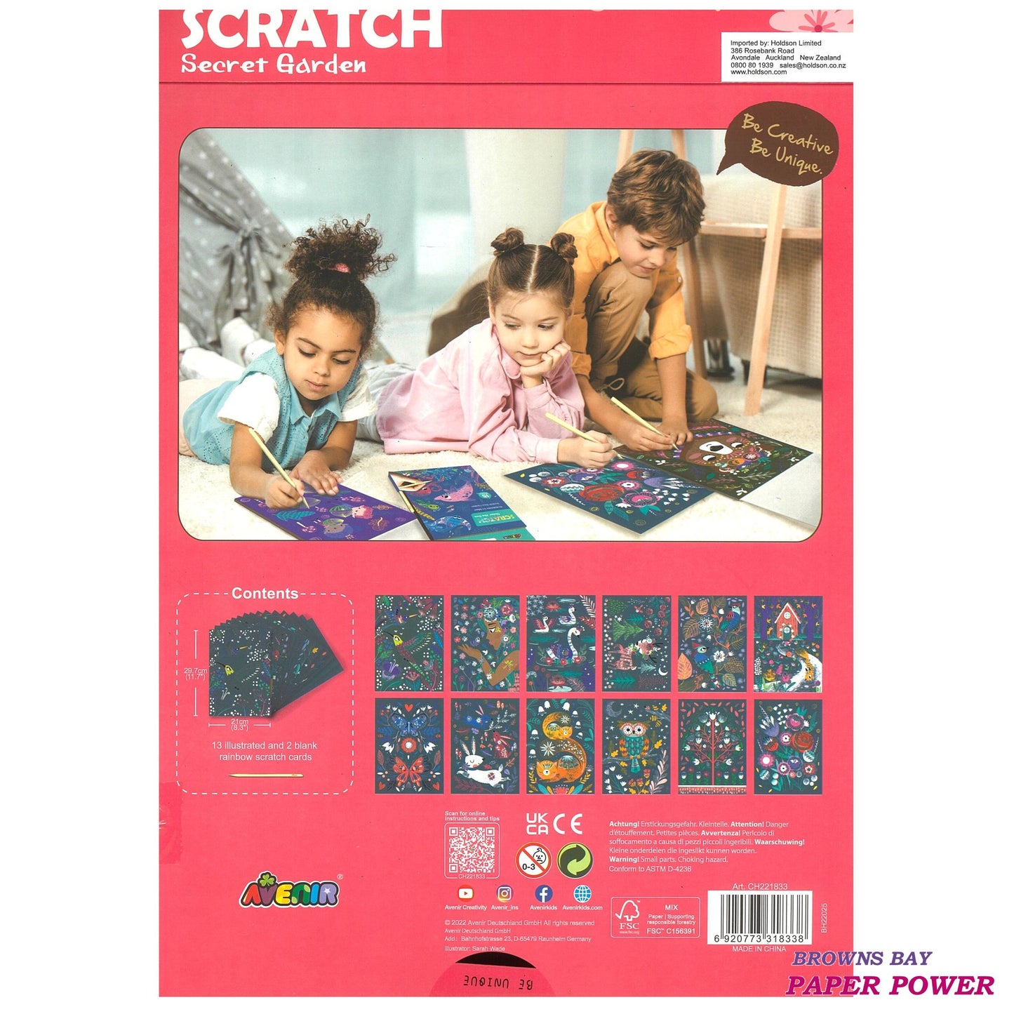 Avenir A4 Scratch Book Secret Garden