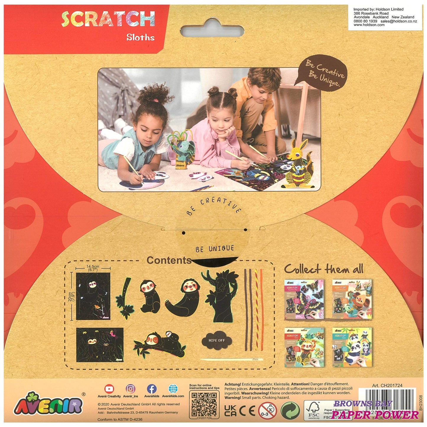 Avenir Scratch Art Kit (Sloths)