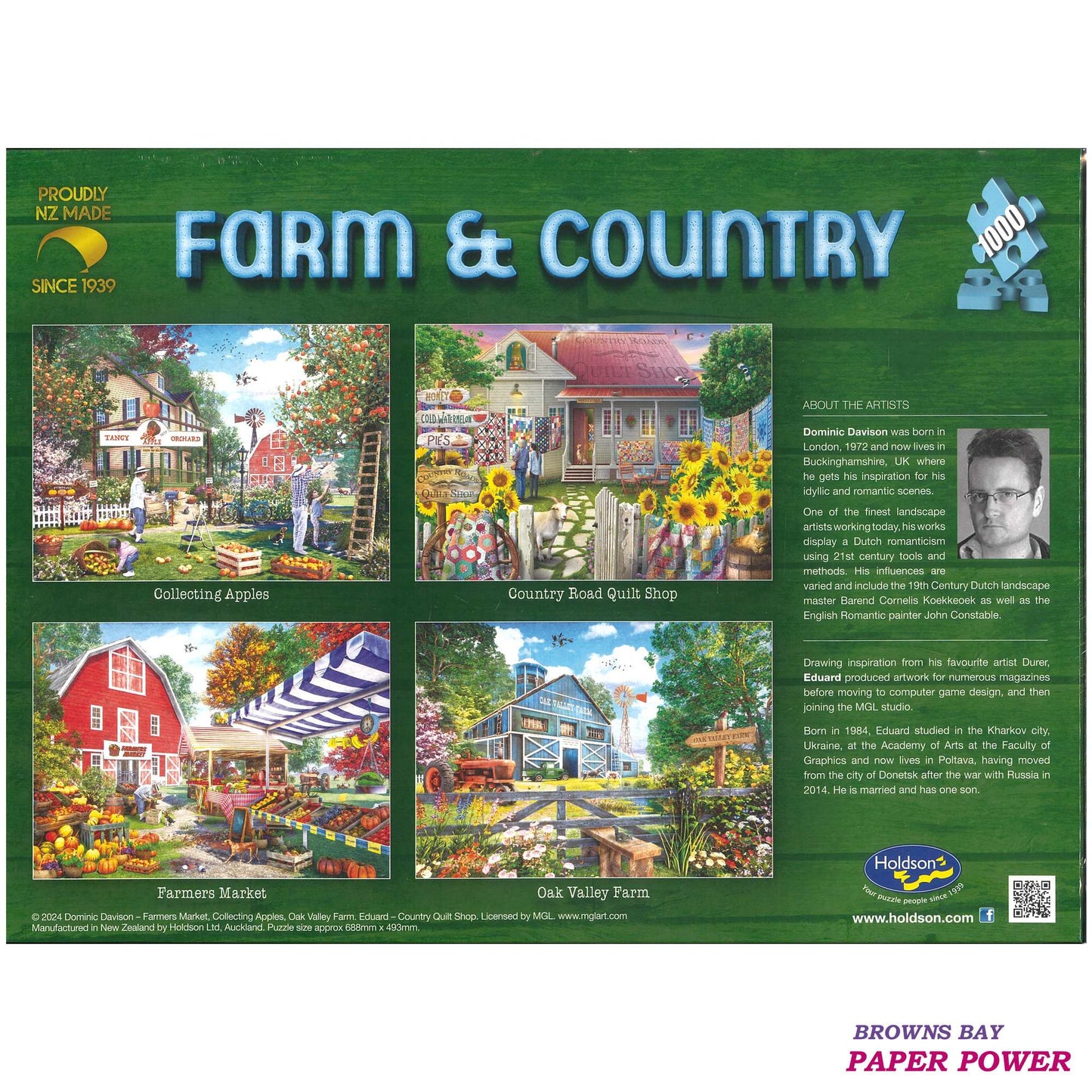 Jigsaw Puzzle 1000 Pcs Farm & Country - Country Road Quilt Shop
