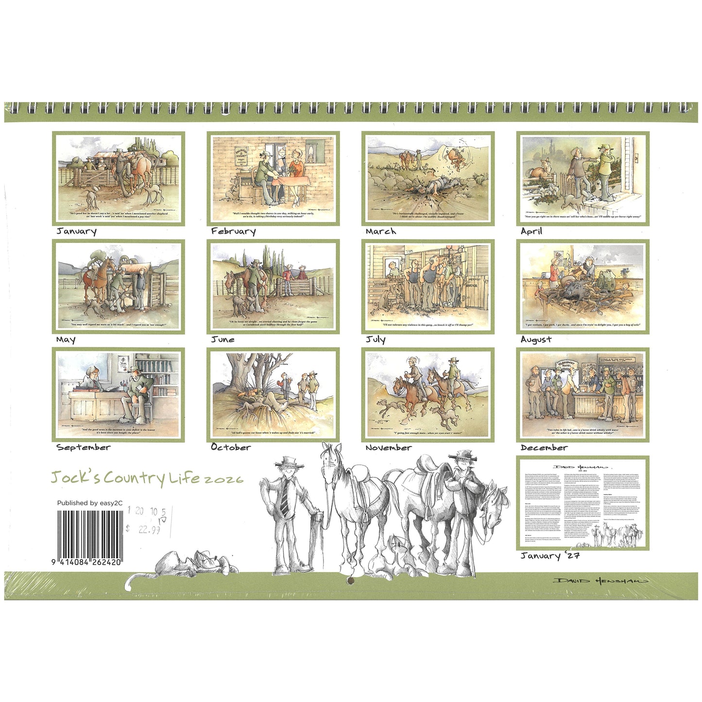 2026 Wall Calendar New Zealand Jock's Country Life