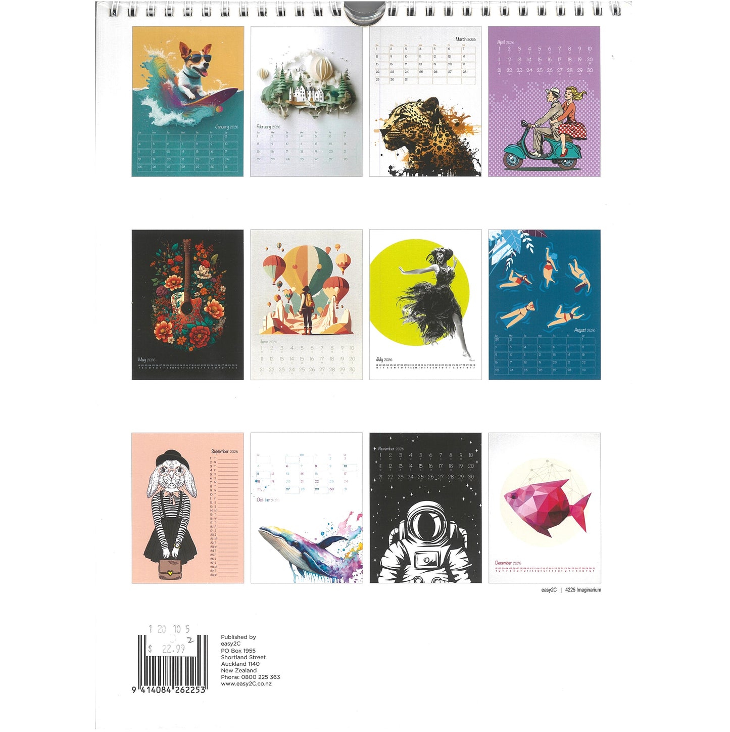 2026 Wall Calendar New Zealand Imaginarium
