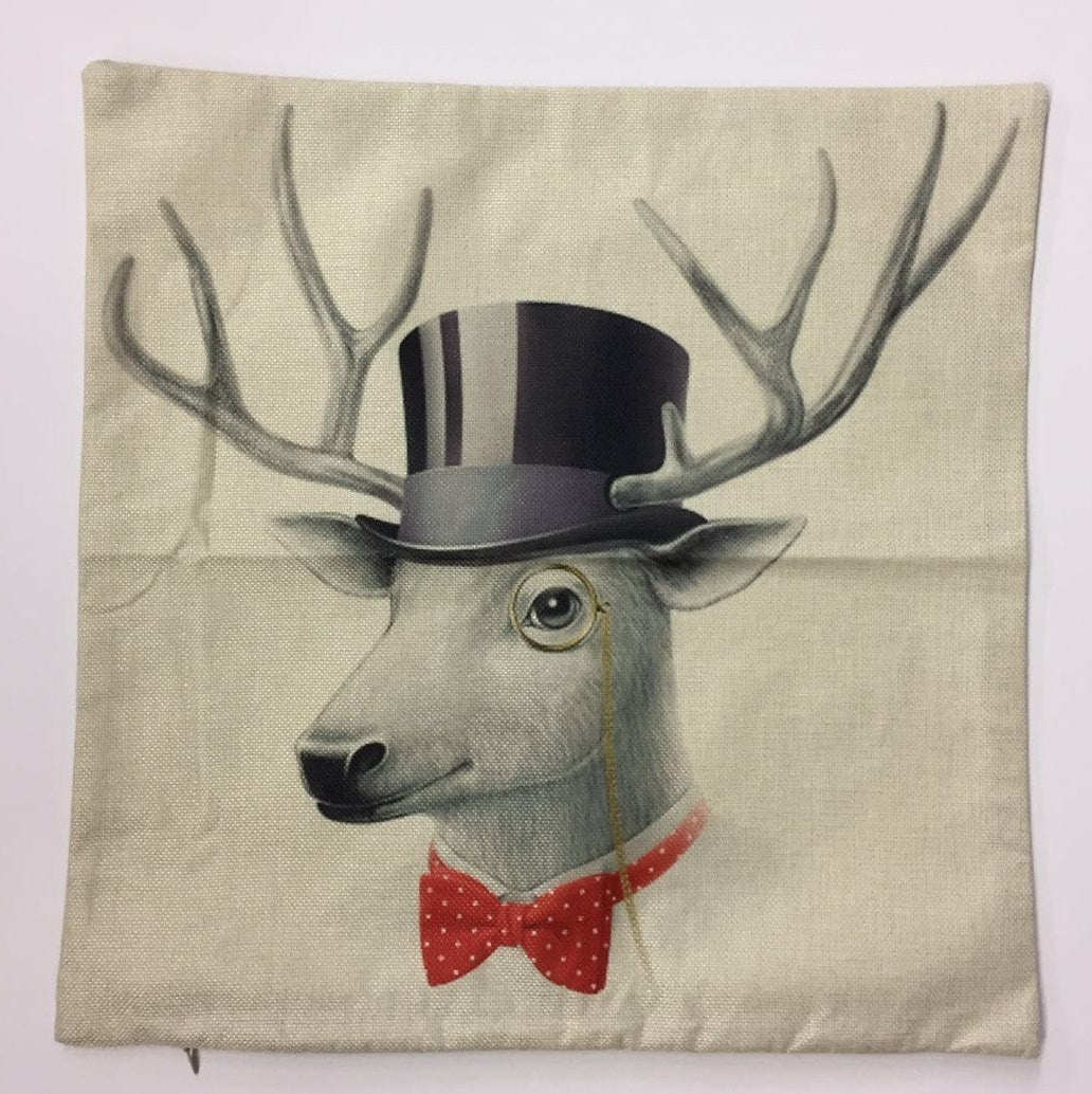 Cushion Cover Portrait Gentleman Deer