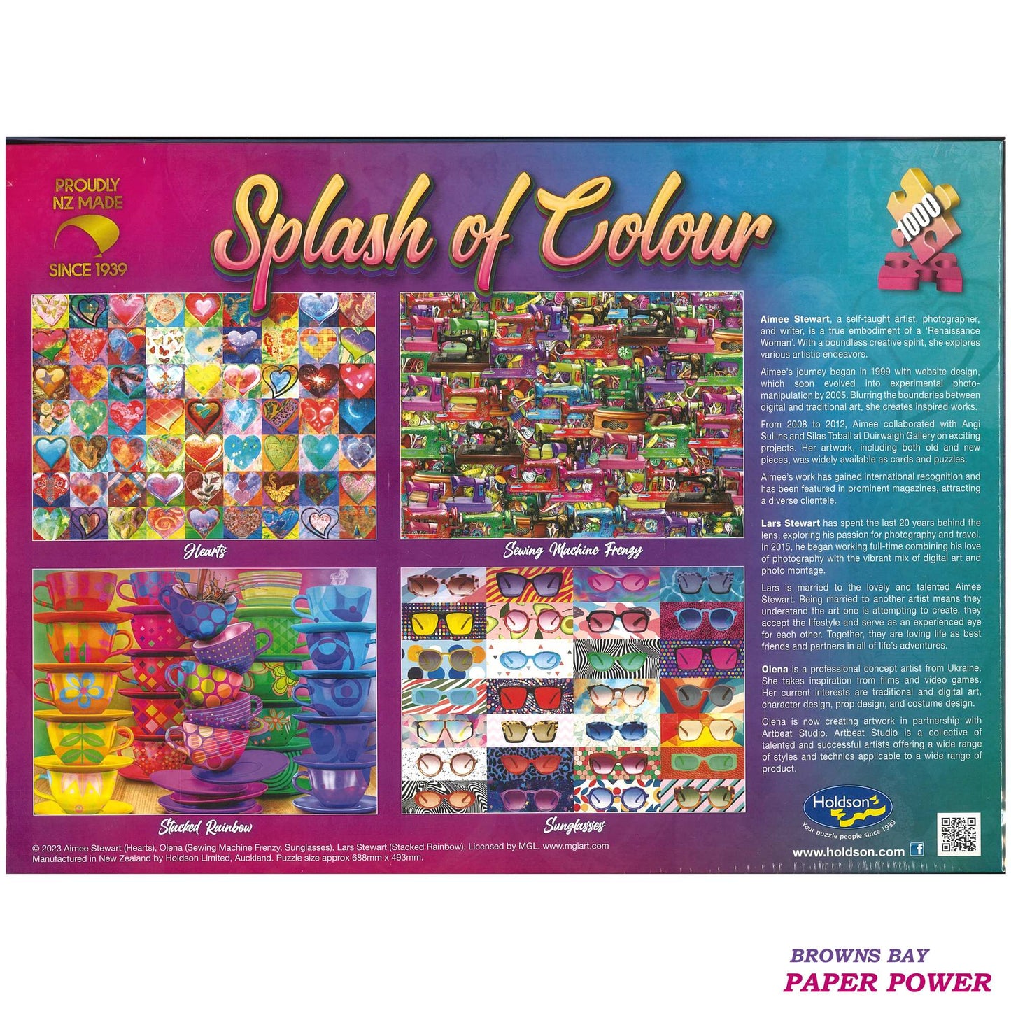 Jigsaw Puzzle 1000 Pcs Splash Of Colour - Stacked Rainbow