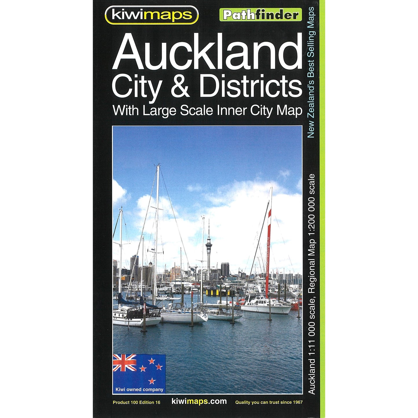Kiwimaps Auckland City & Districts Road Map