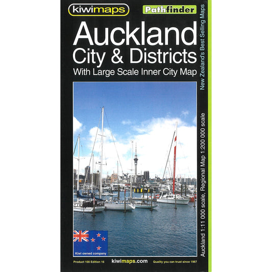 Kiwimaps Auckland City & Districts Road Map