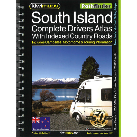 KiwiMaps South Island Complete Drivers Road Atlas