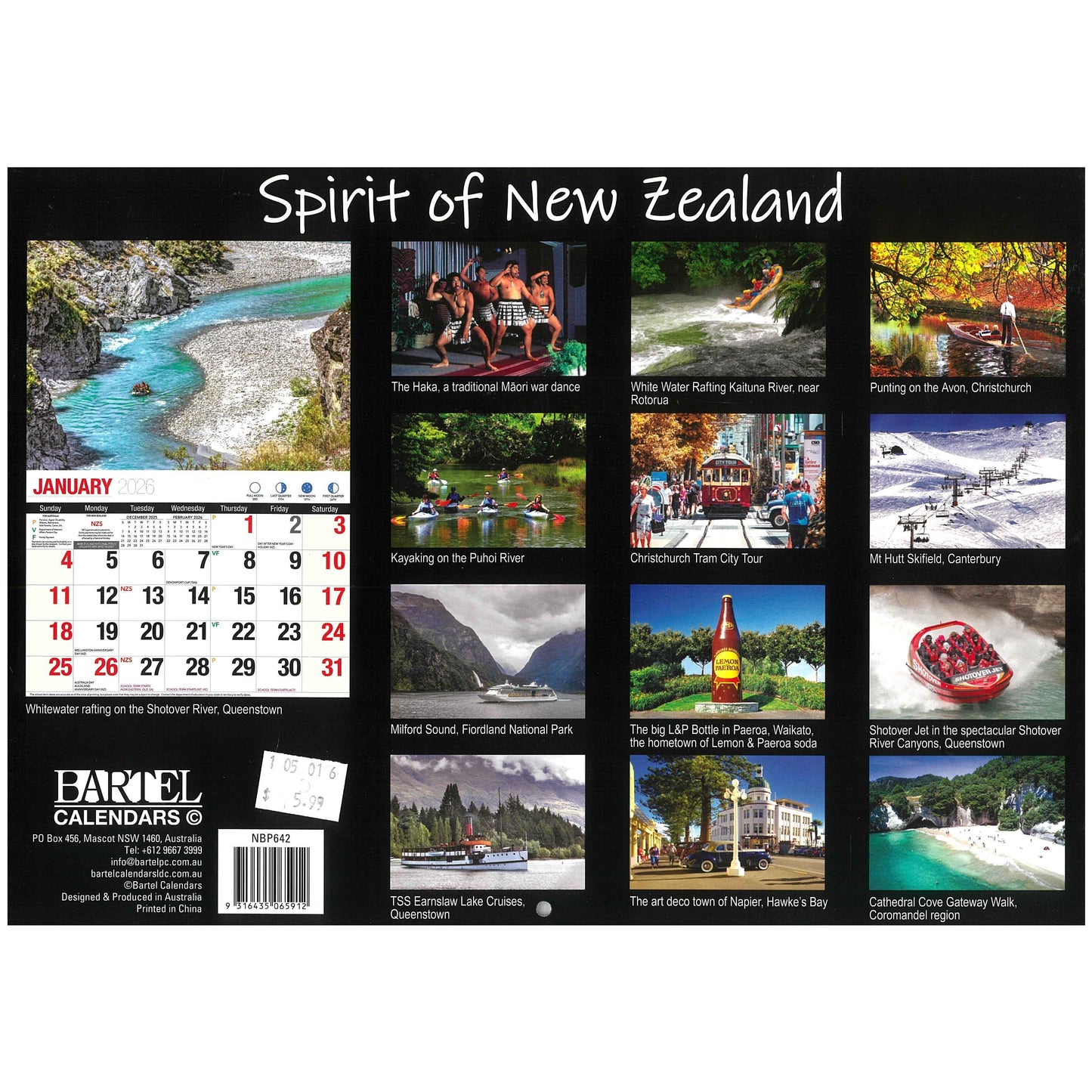 2026 Wall Calendar - Spirit Of New Zealand
