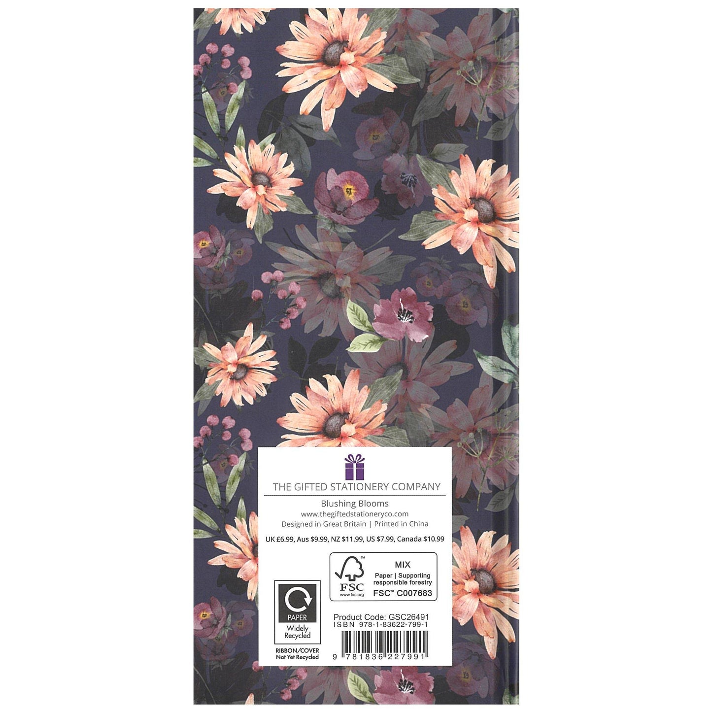 2026 Pocket Diary Week to View - Blushing Blooms