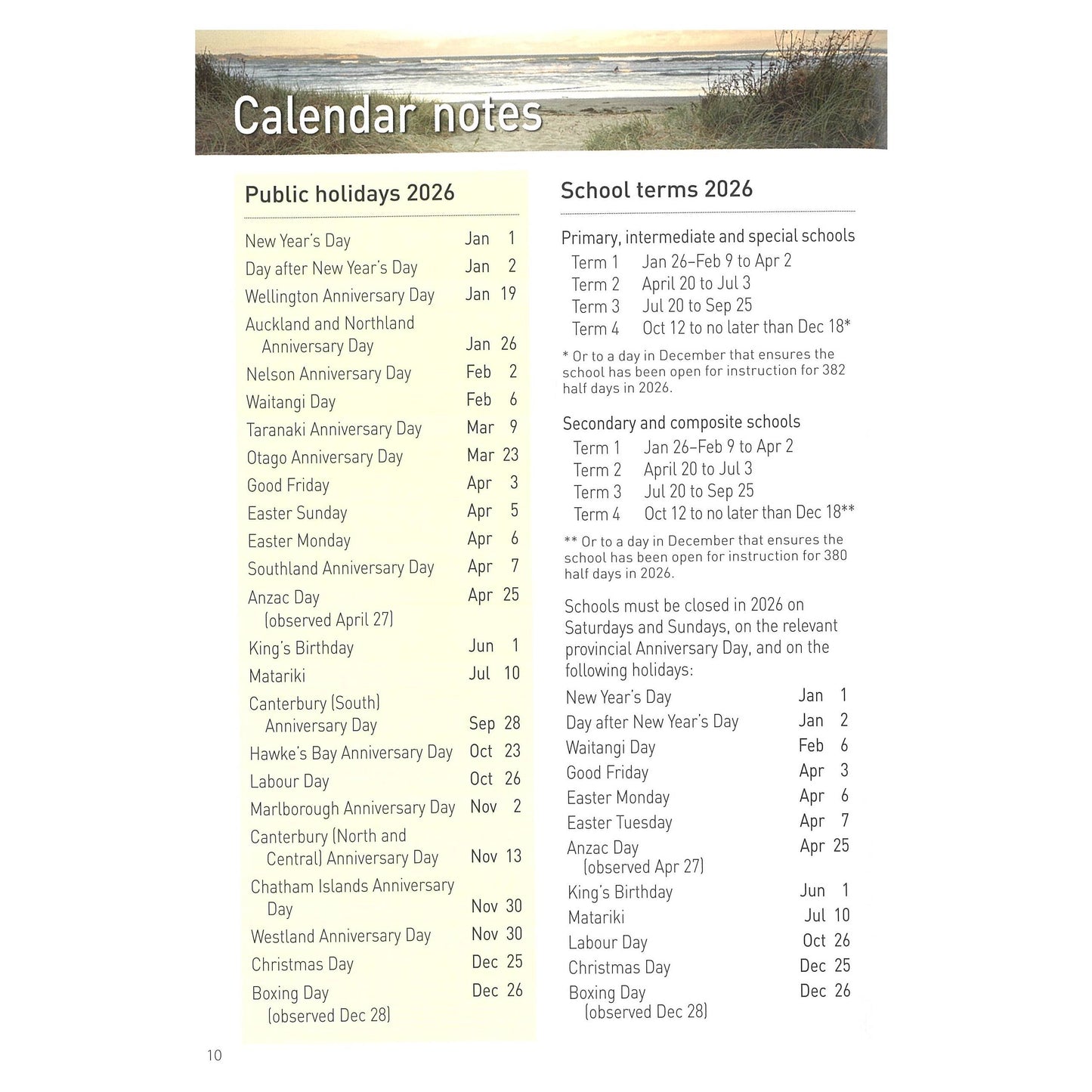 2026 New Zealand Home Diary With Recipes