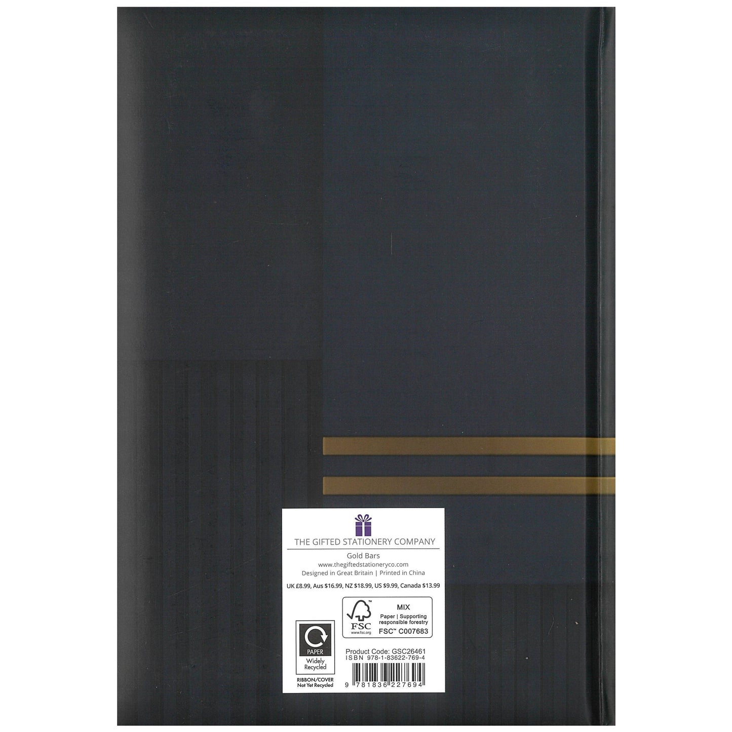 2026 A5 Diary Week to View - Gold Bars