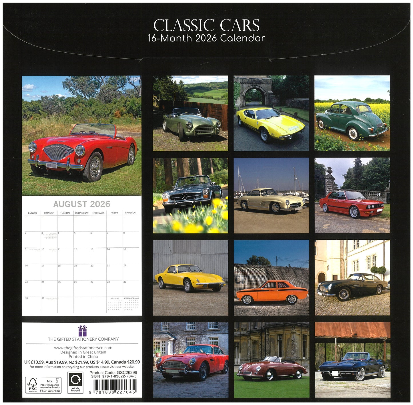 2026 Wall Calendar - Classic Cars