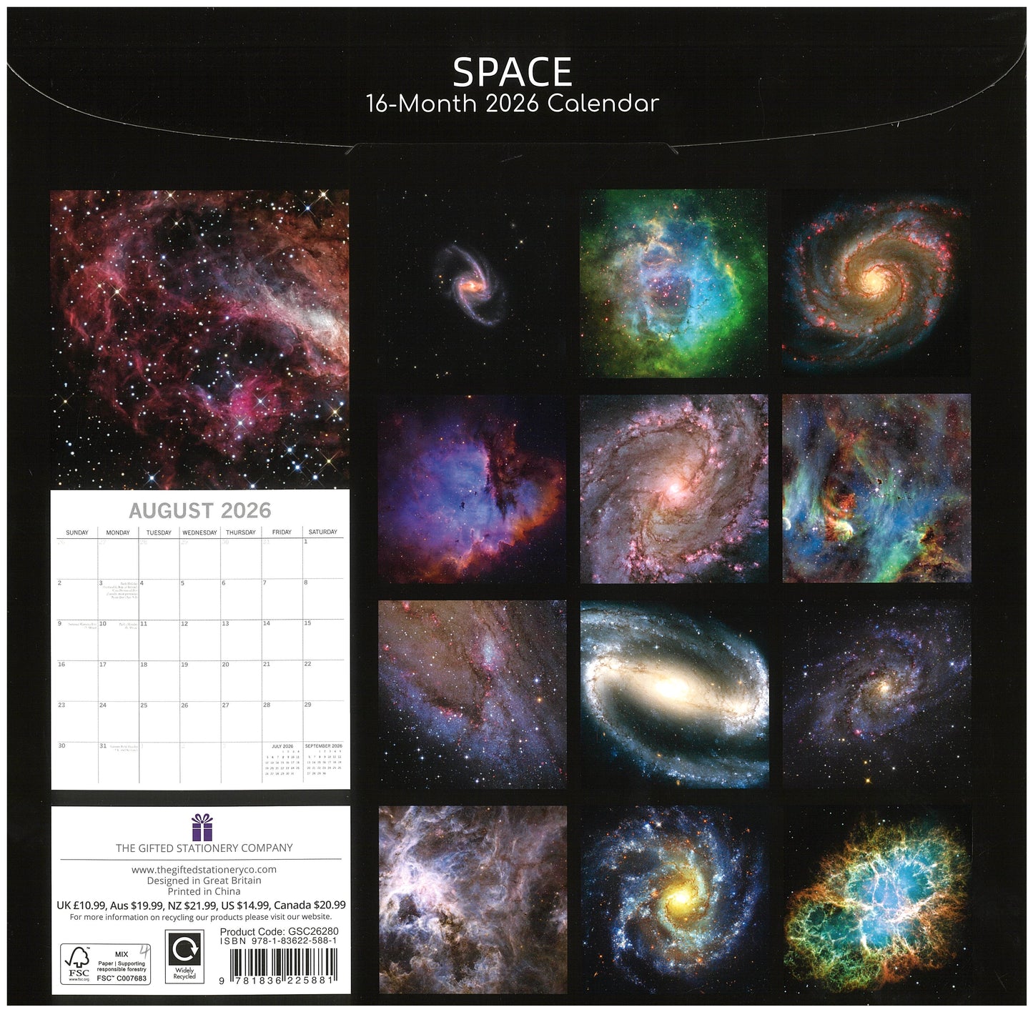 2026 Wall Calendar - Space