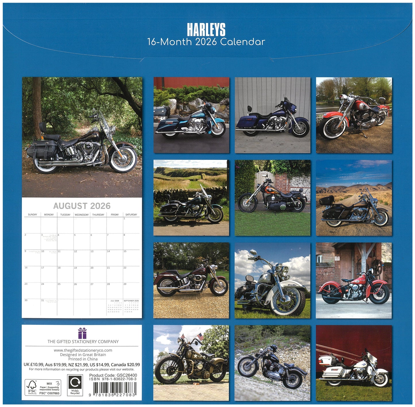2026 Wall Calendar - Harleys