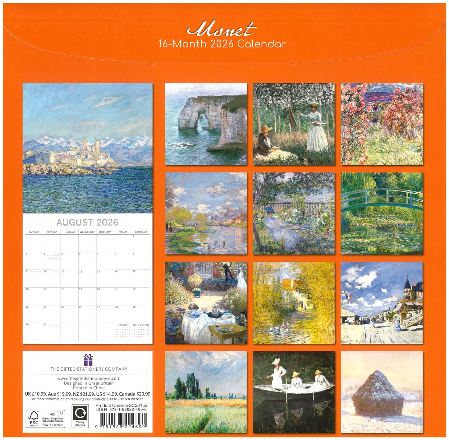 2026 Wall Calendar - Monet