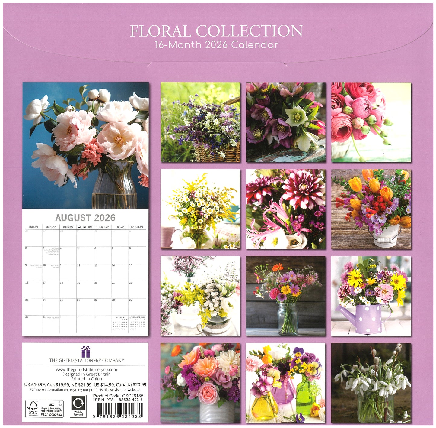 2026 Wall Calendar - Floral Collection