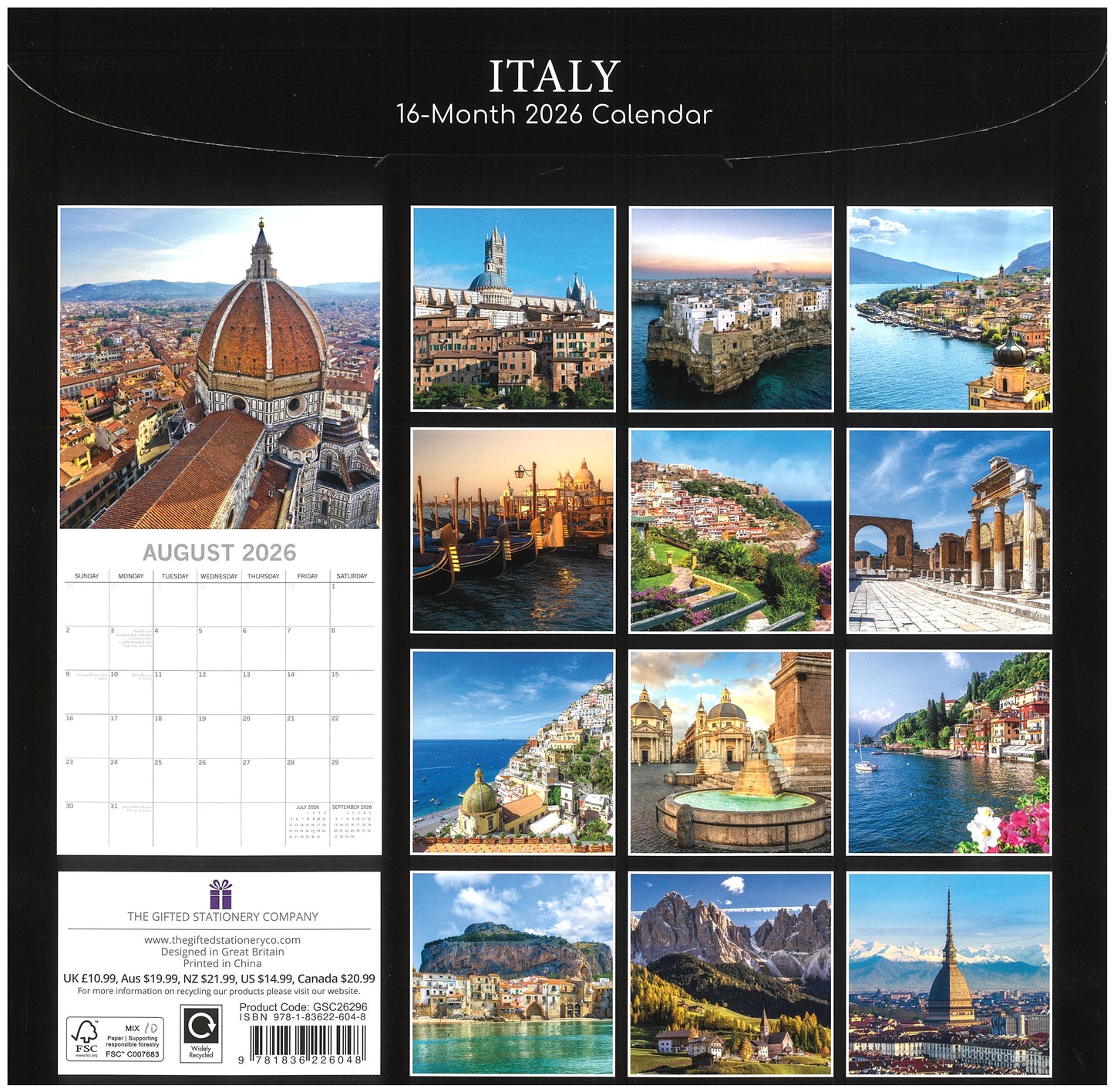 2026 Wall Calendar - Italy