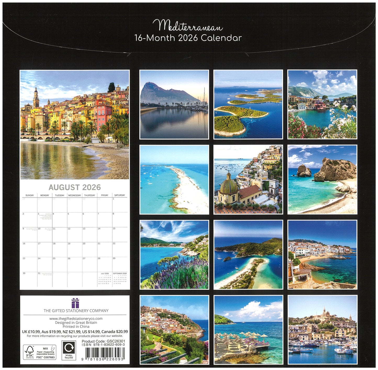 2026 Wall Calendar - Mediterranean