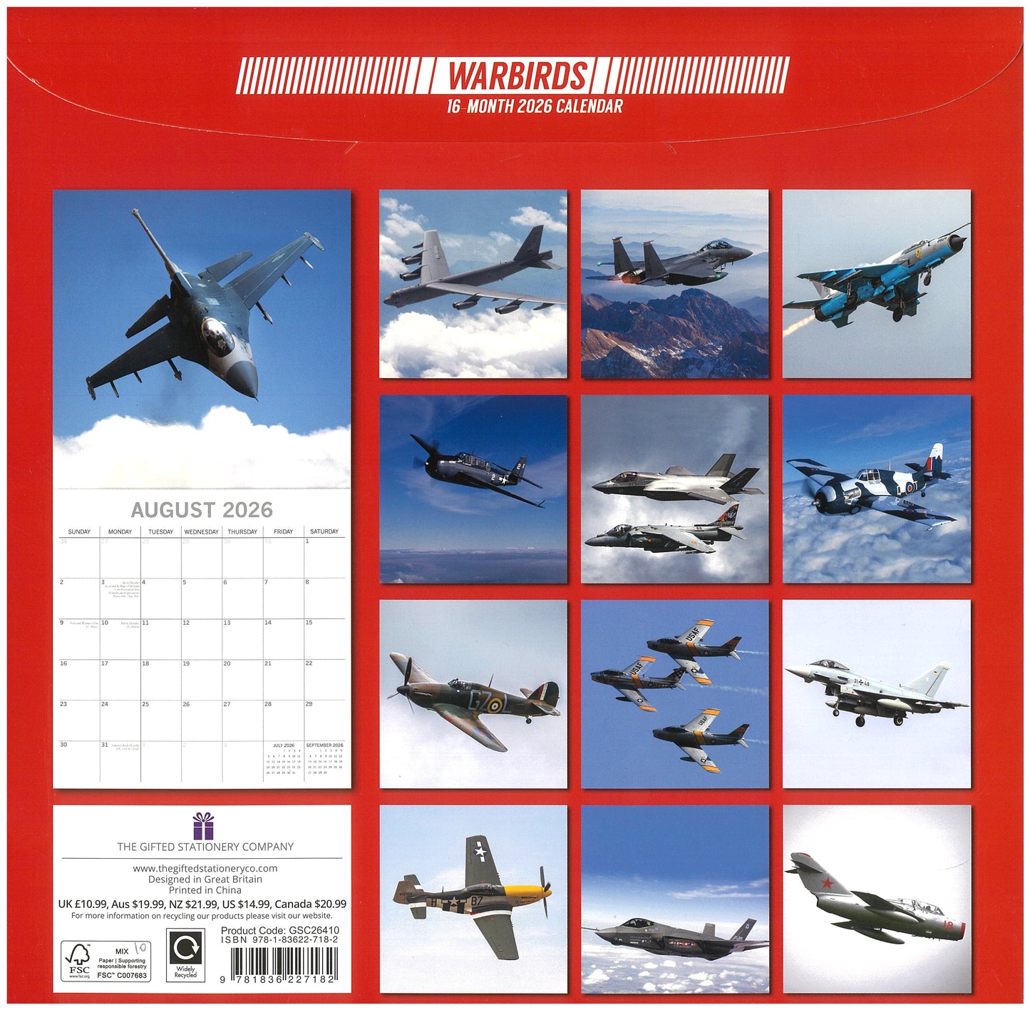 2026 Wall Calendar - Warbirds