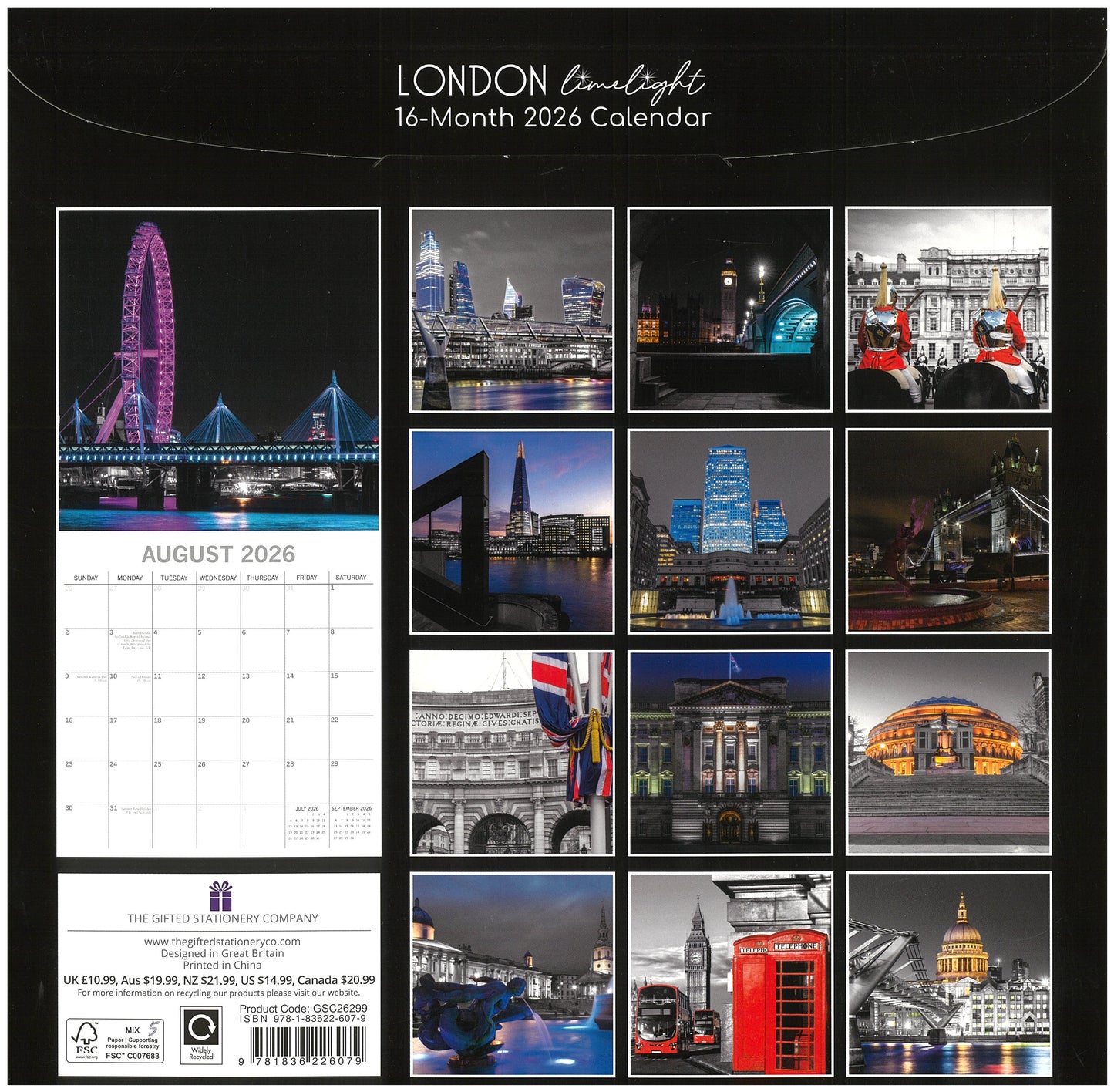 2026 Wall Calendar - London Limelight