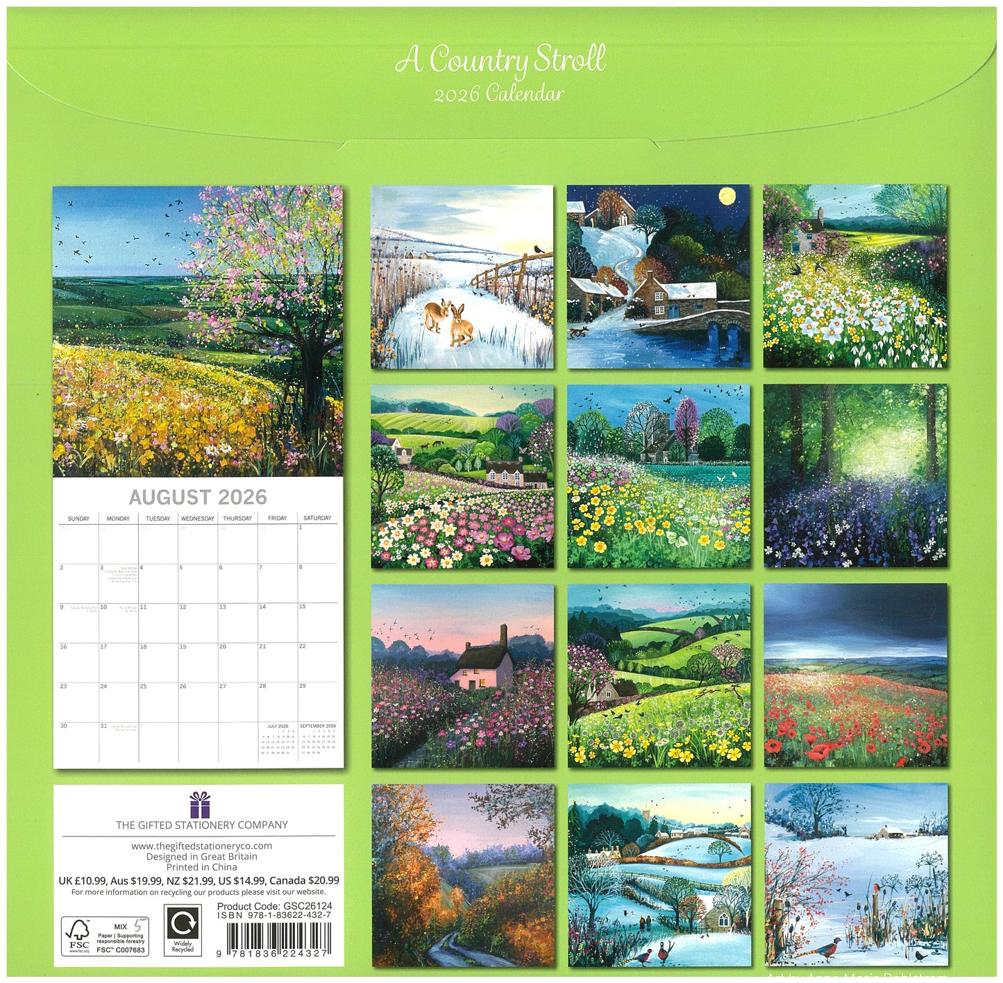 2026 Wall Calendar - A Country Stroll
