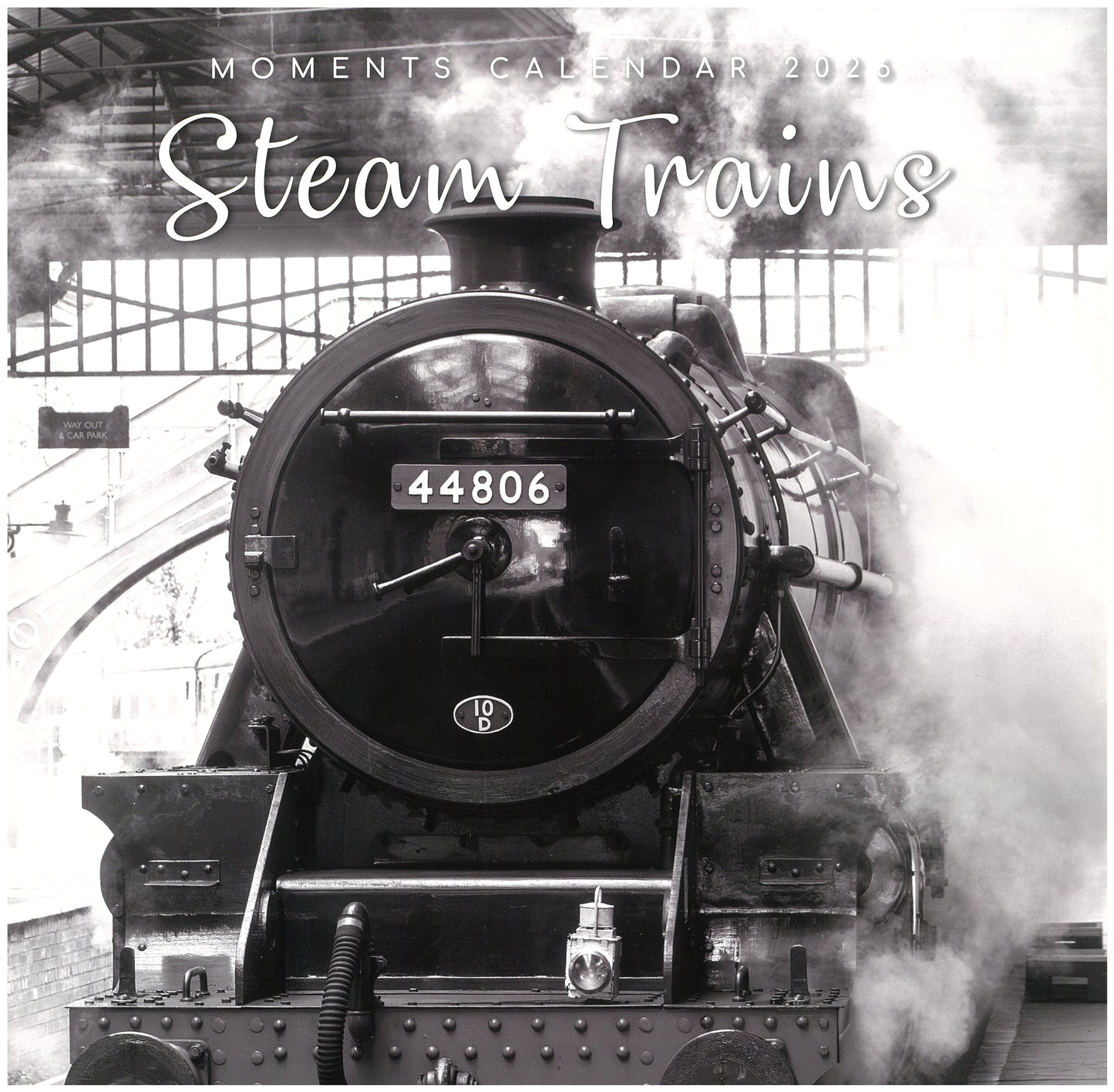 2026 Wall Calendar - Steam Trains B&W