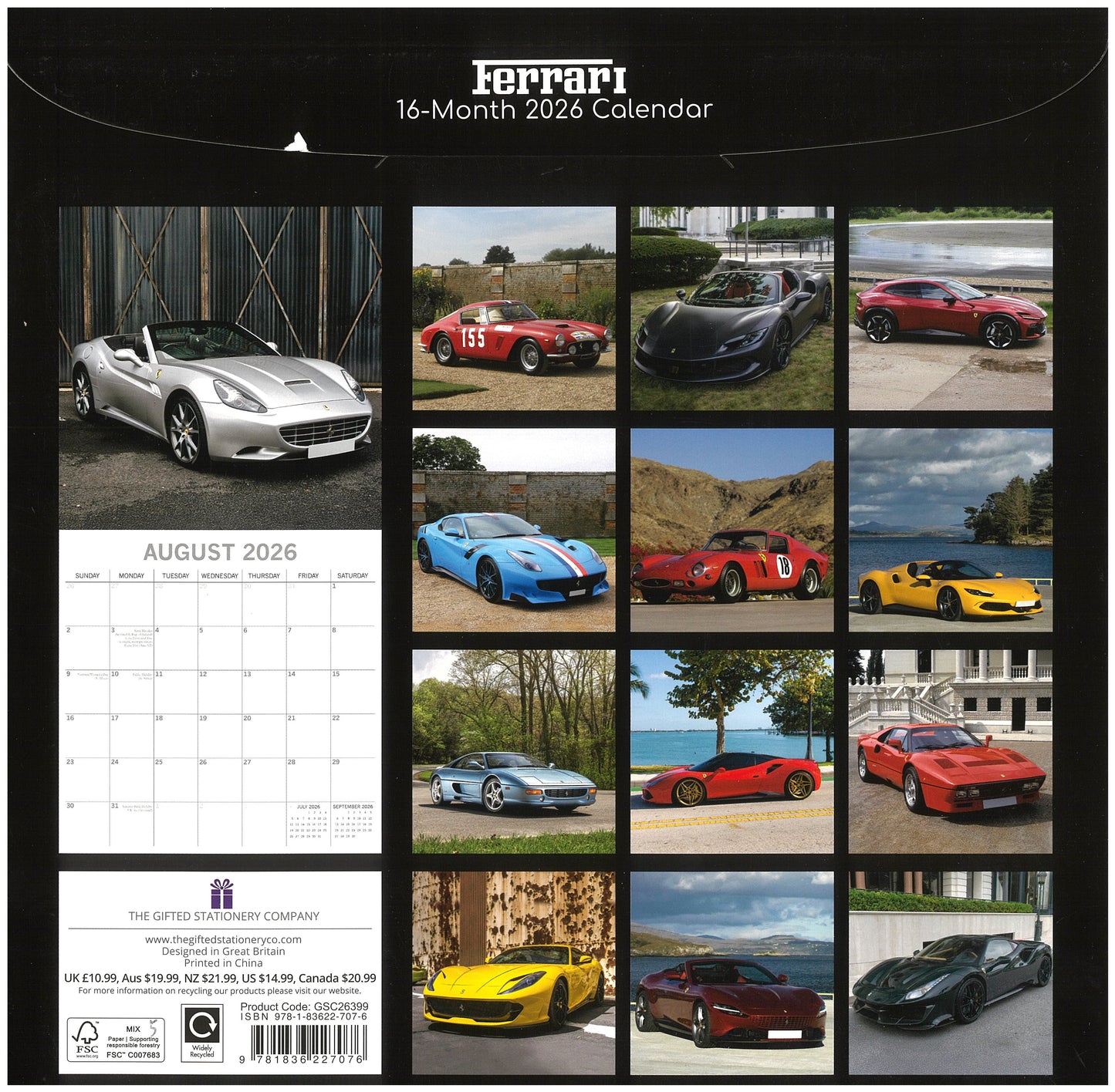 2026 Wall Calendar - Ferrari