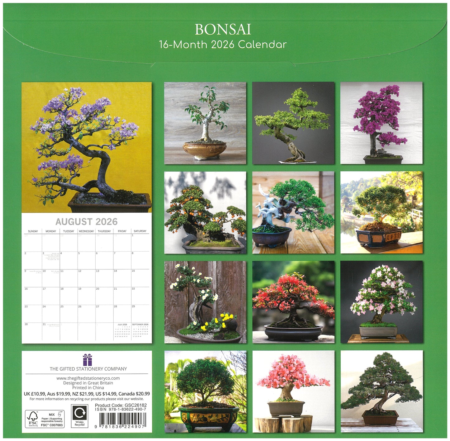 2026 Wall Calendar - Bonsai