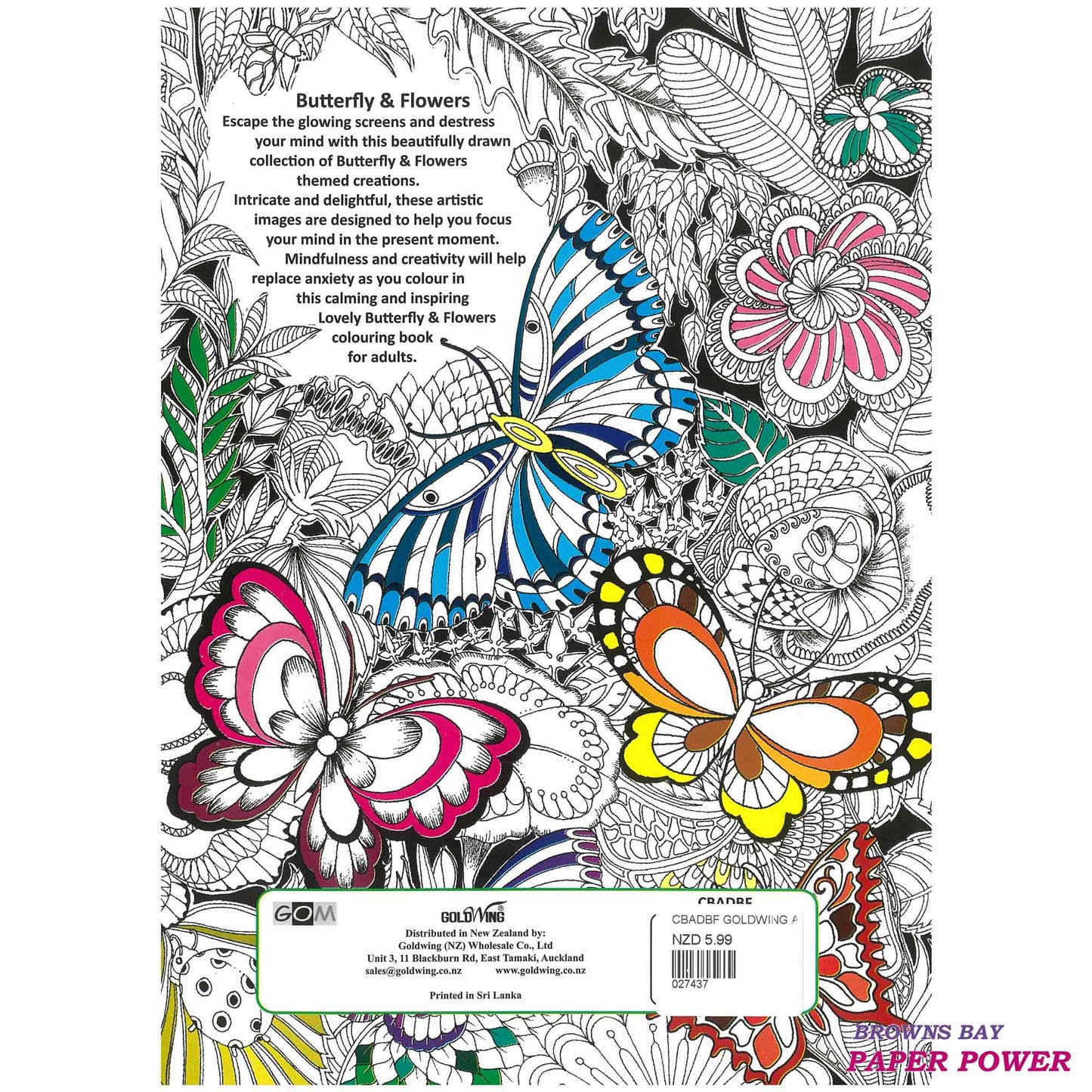 Colouring Books - Butterfly & Flowers