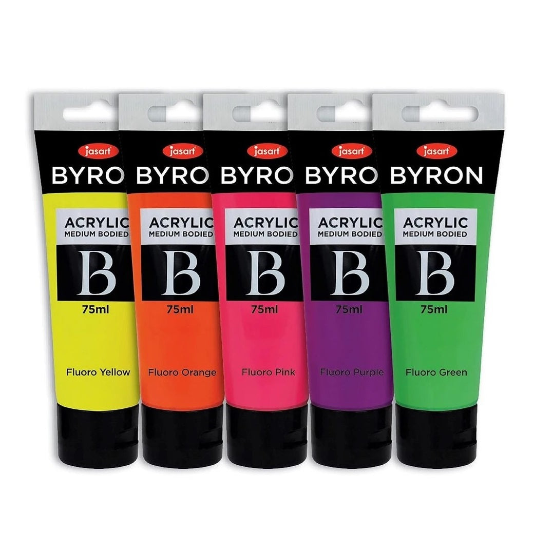 Jasart: Byron Acrylic Paint 75ml Fluoro - Set of 5