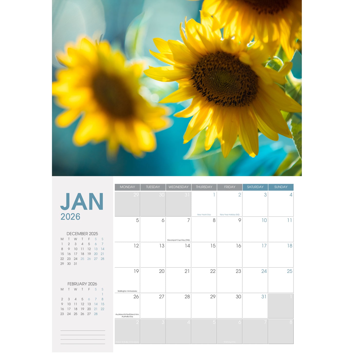 2026 Wall Calendar Floral
