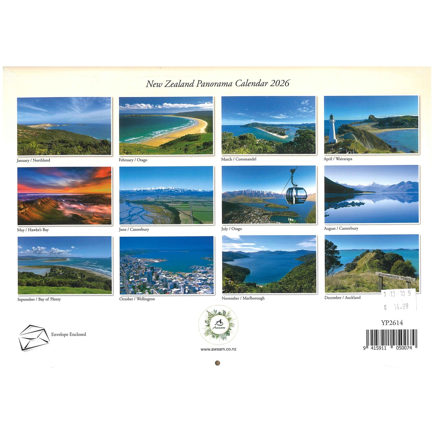 2026 Wall Calendar New Zealand Panorama