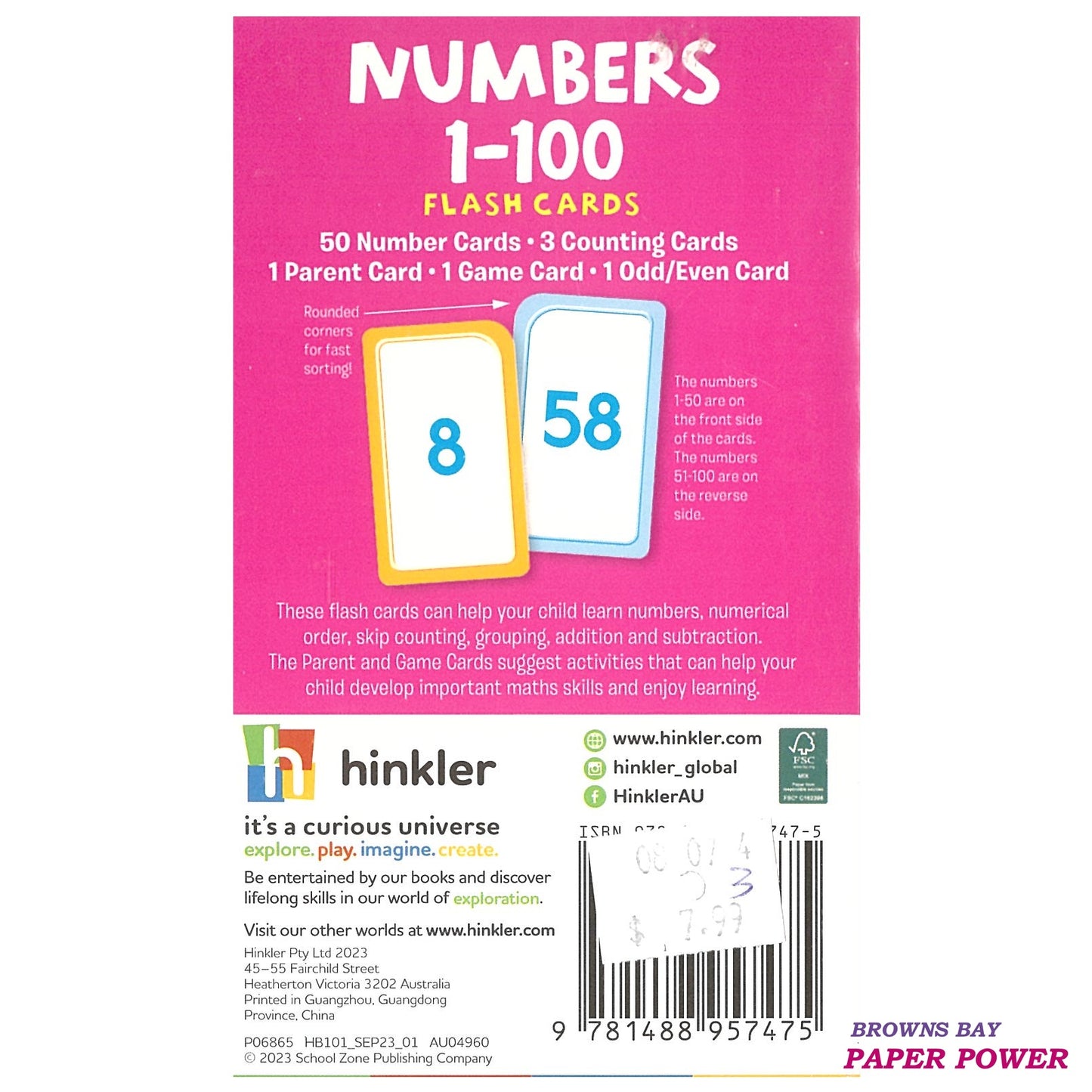 Flash Card - Numbers 1-100