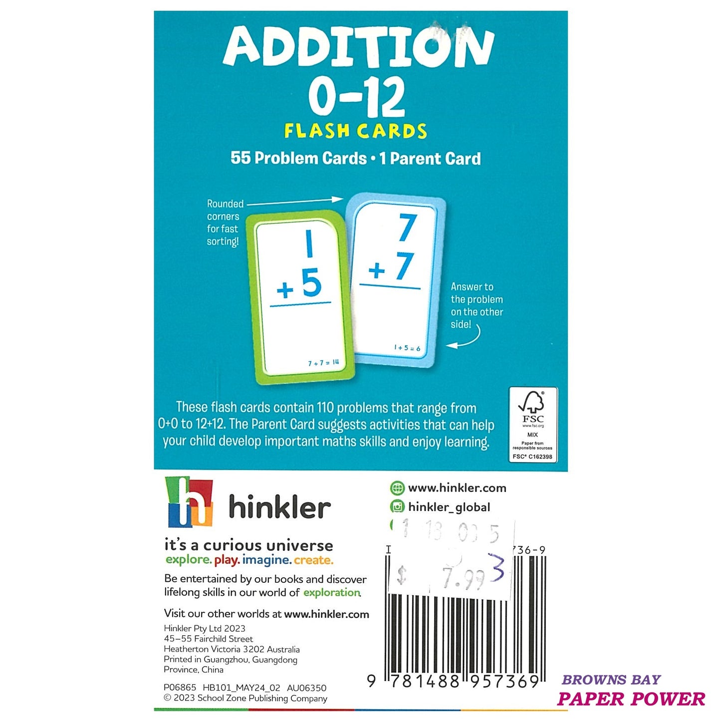 Flash Card - Addition 0-12
