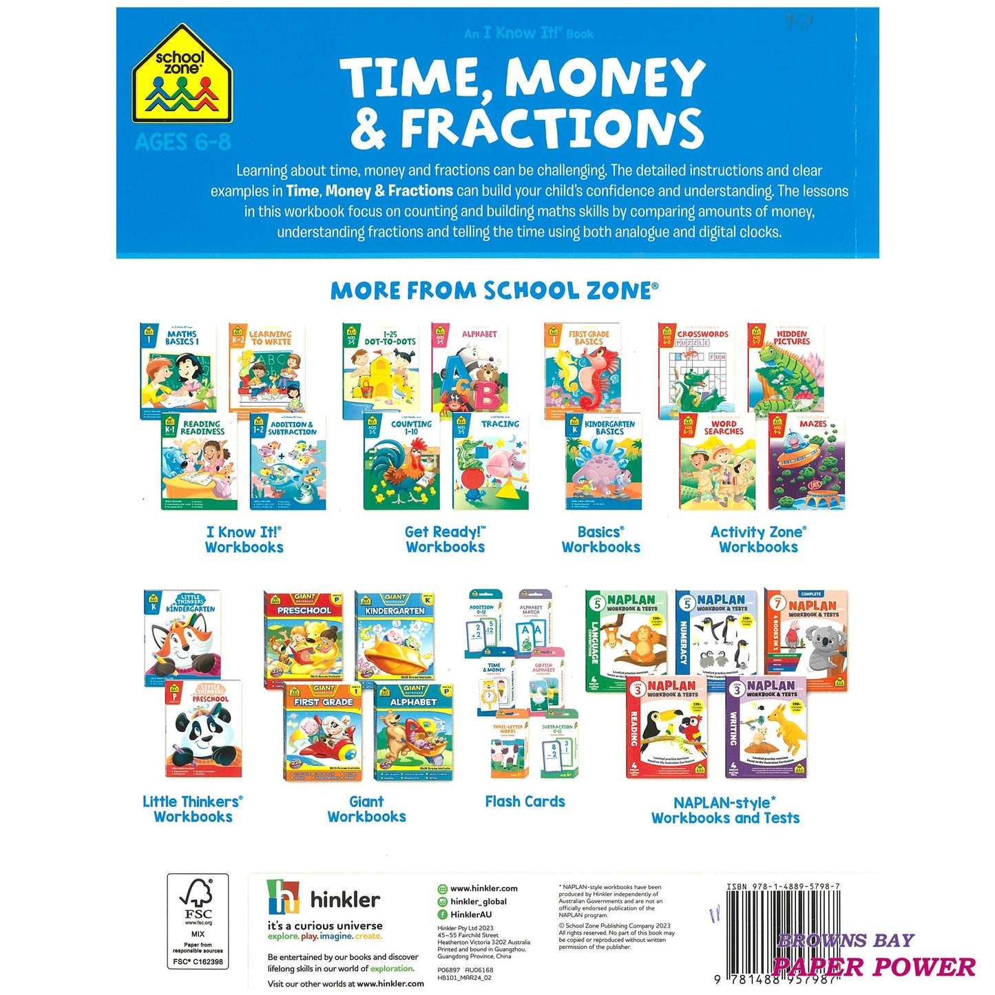 Time, Money & Fractions - School Zone
