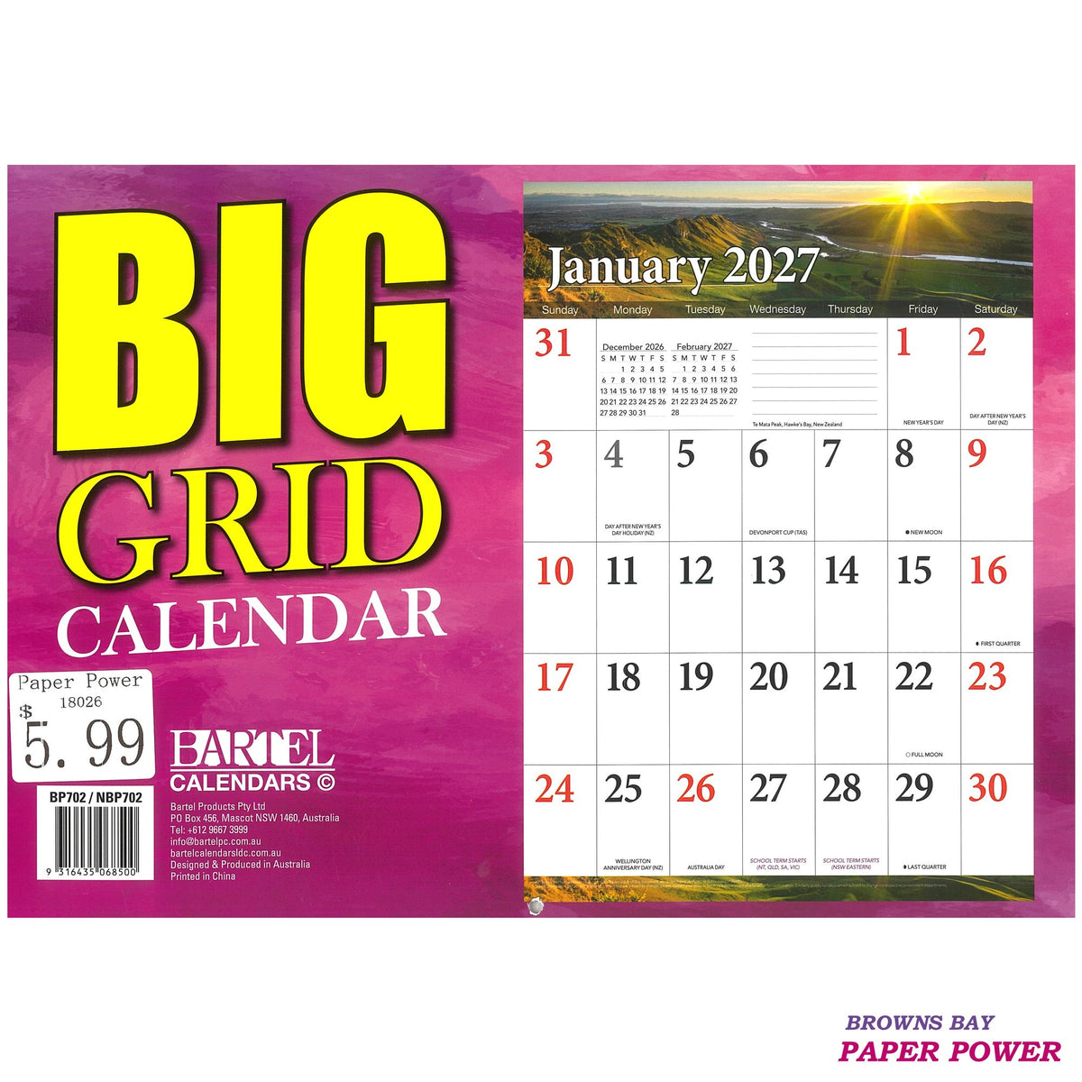 2027 Wall Calendar - Big Grid