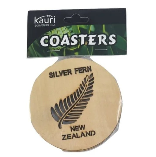 WOODEN COASTER SILVER FERN 2PCS