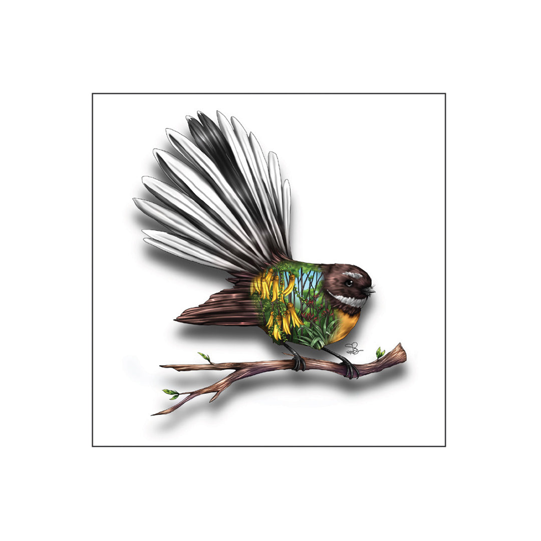 Sophie Blokker 3D Textured Square Ceramic Tile - Fantail