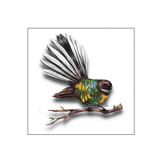 Sophie Blokker 3D Textured Square Ceramic Tile - Fantail