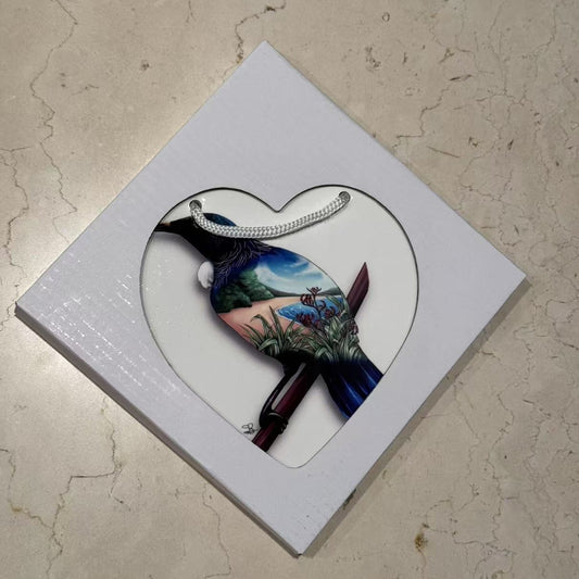 Sophie Blokker Ceramic Heart Wall Hanging with cork backing and cord - Tui