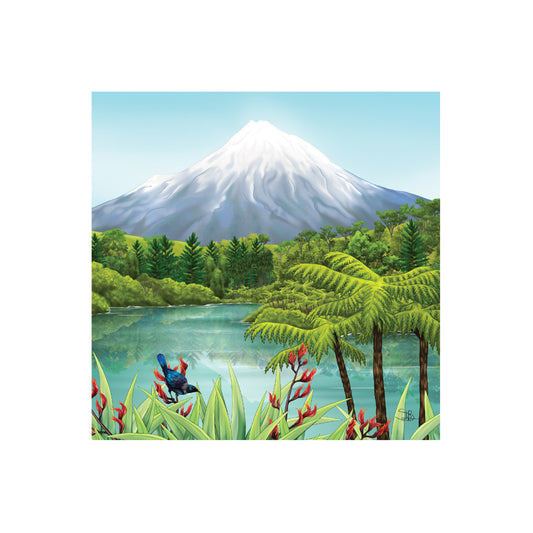 Sophie Blokker 3D Textured Square Ceramic Tile - Mt Taranaki