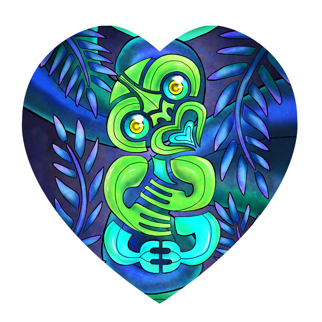 Sophie Blokker Ceramic Heart Wall Hanging with cork backing and cord - Tiki