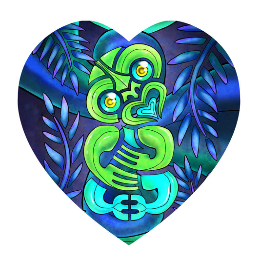 Sophie Blokker Ceramic Heart Wall Hanging with cork backing and cord - Tiki