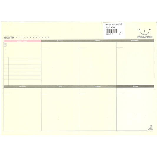 Weekly Plan Pad