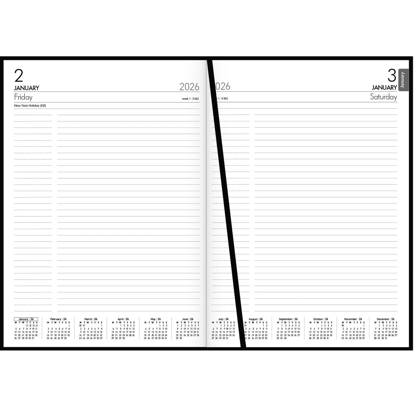 Collins A41 Diary Daily / Black