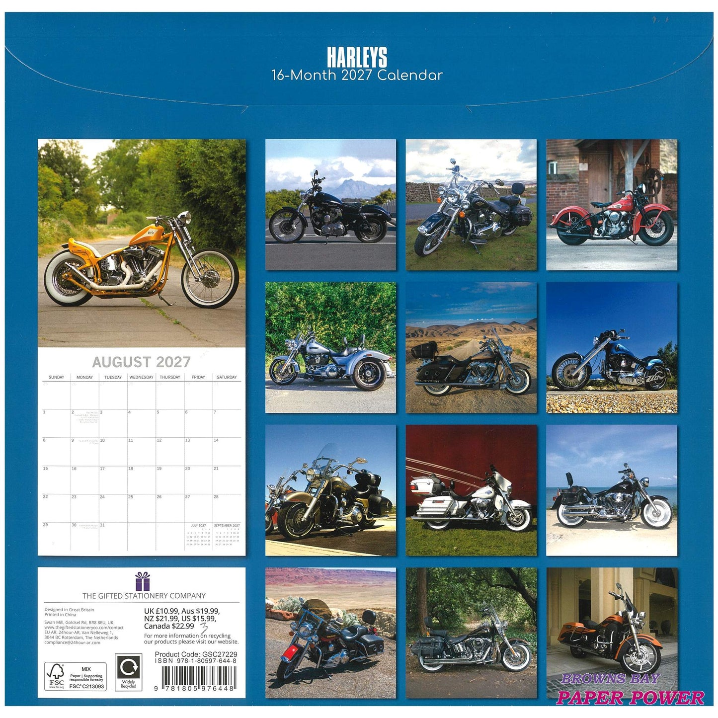 2027 Wall Calendar - Harleys