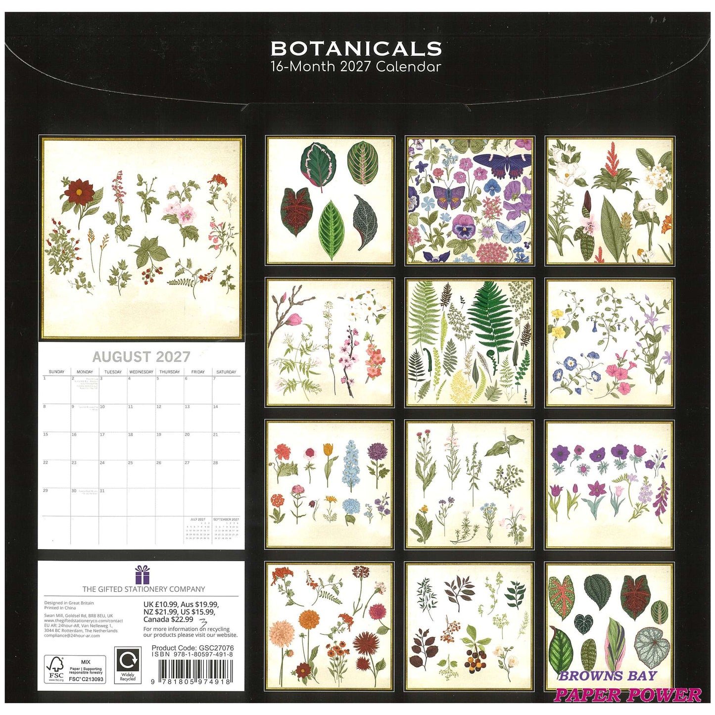 2027 Wall Calendar - Botanicals