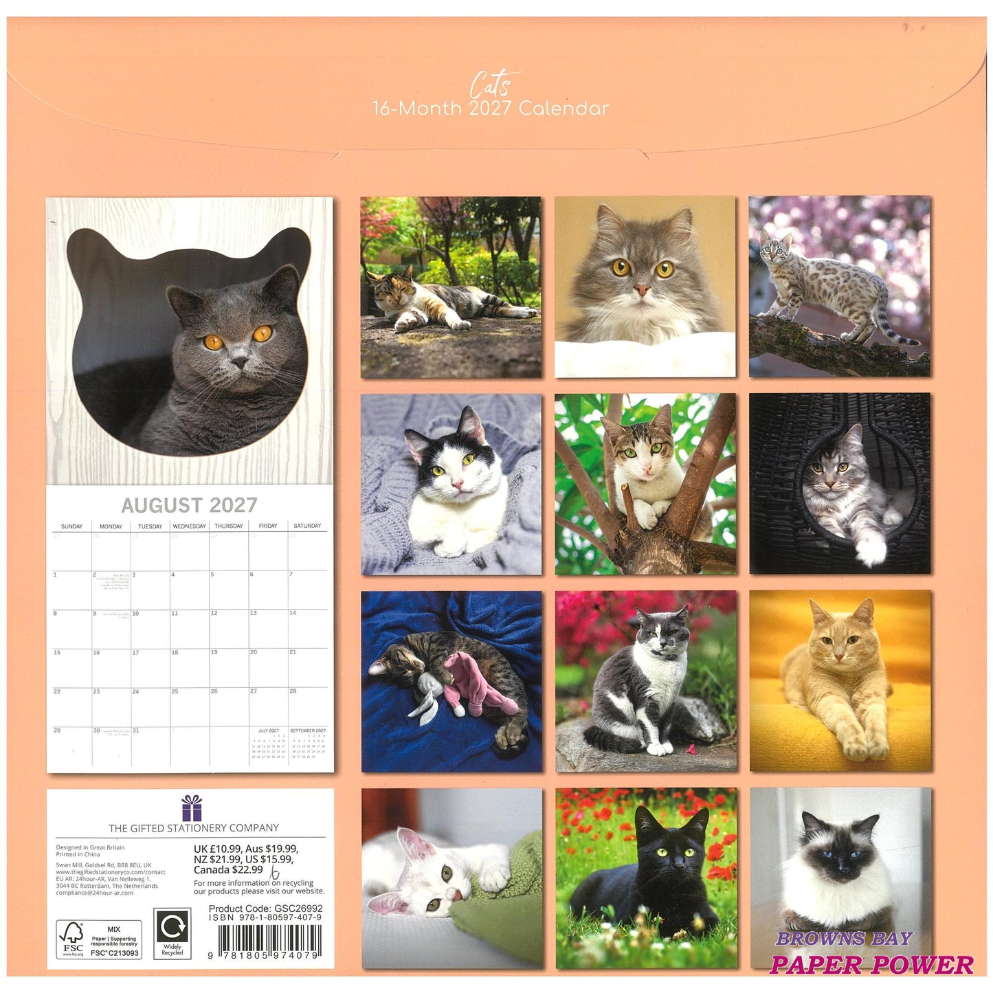 2027 Wall Calendar - Cats