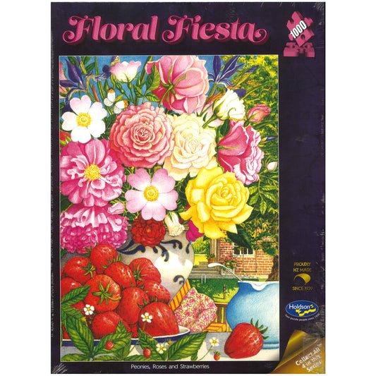 Jigsaw Puzzle 1000 Pcs Floral Fiesta - Peonies, Roses And Strawberries