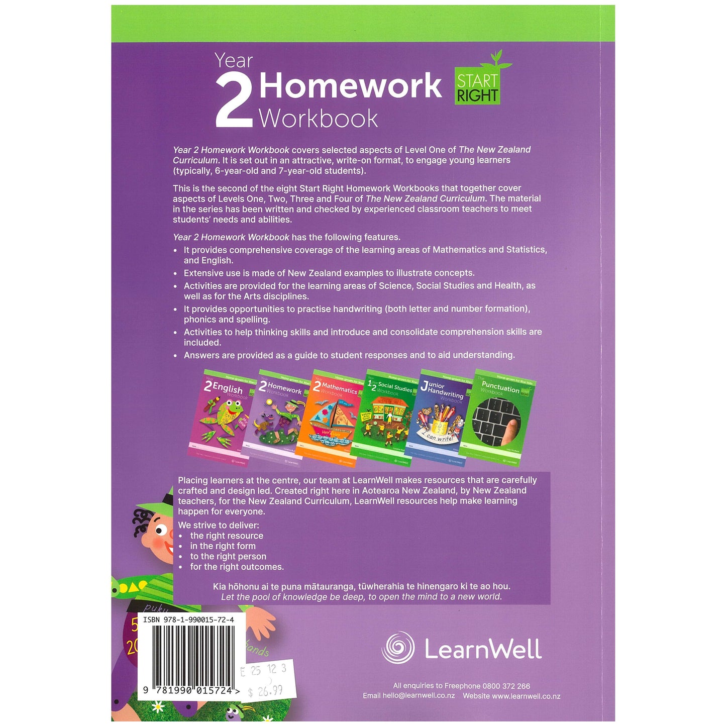 LearnWell ESA Start Right Homework Workbook Year 2