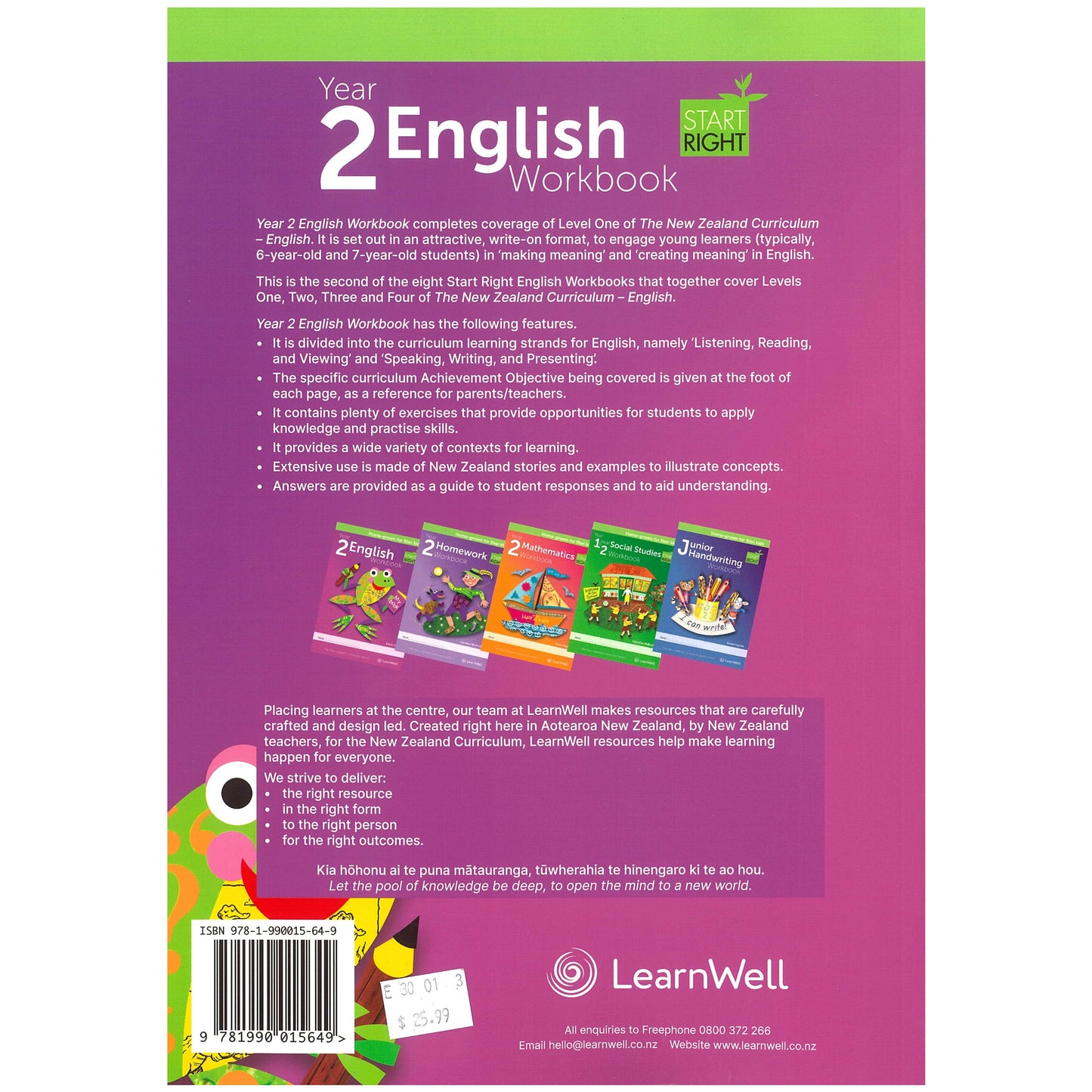LearnWell ESA Start Right English Workbook Year 2